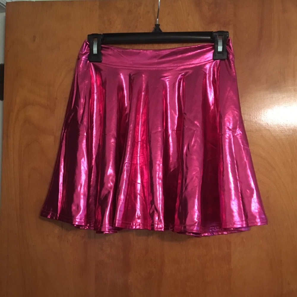 Pink Metallic Skater Skirt